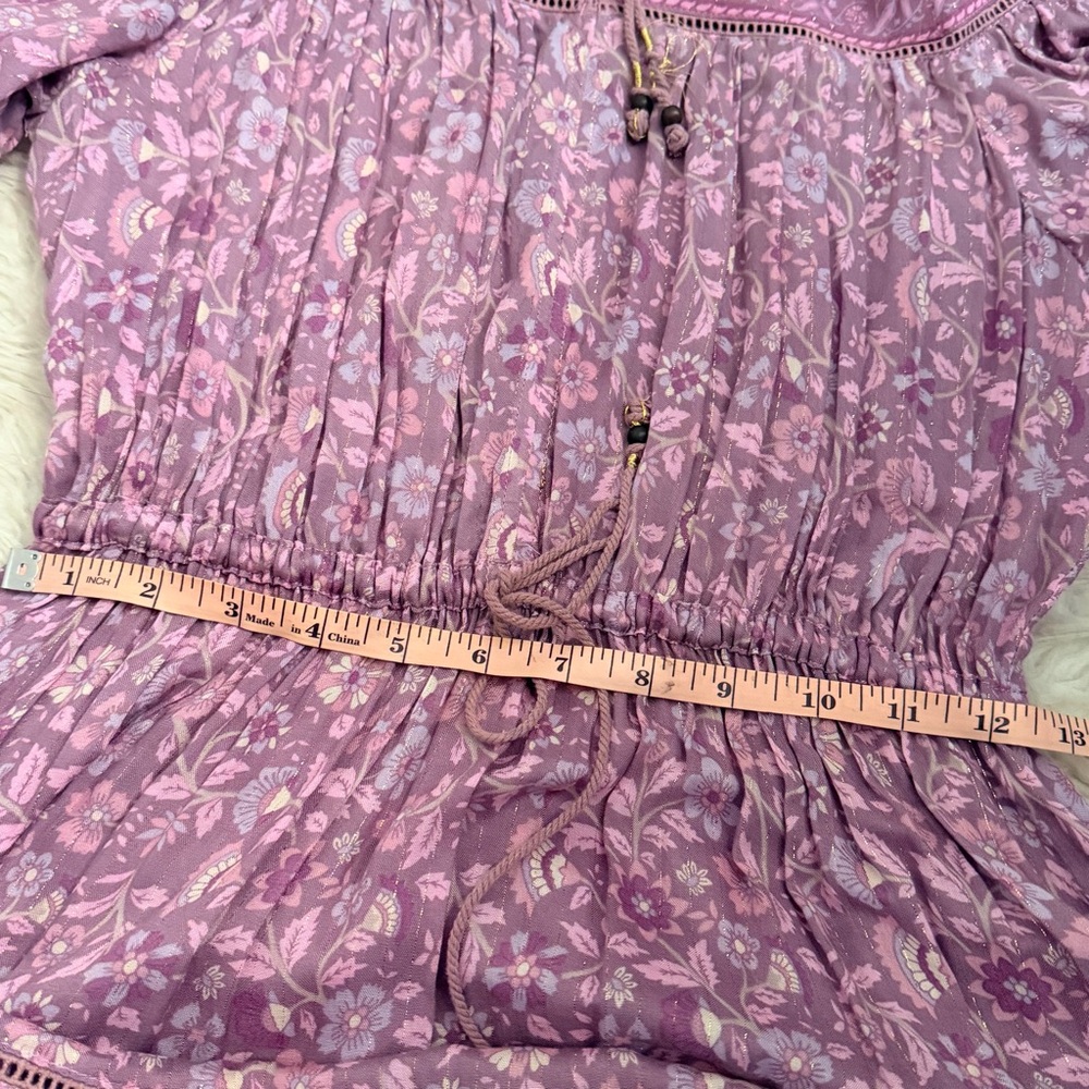 Spell Mauve Purple Bohemian Maxi Dress with Cream Trim - Picture 7 of 8